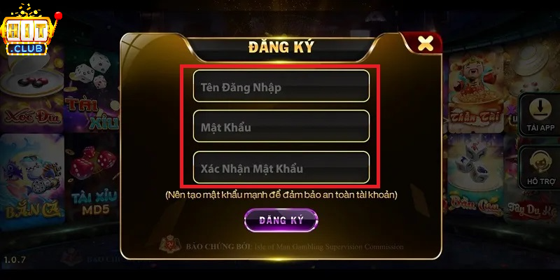 Điền thông tin đăng ký HITCLUB